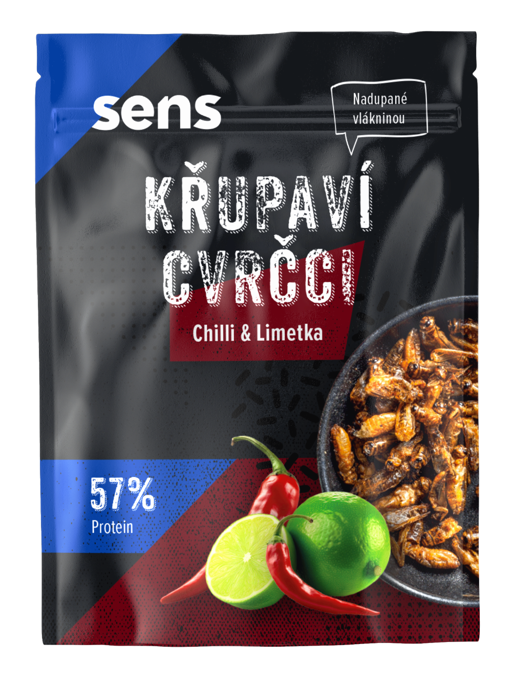 SINGLE Křupaví cvrčci v pytlíčku - Chilli & Limetka (16g)